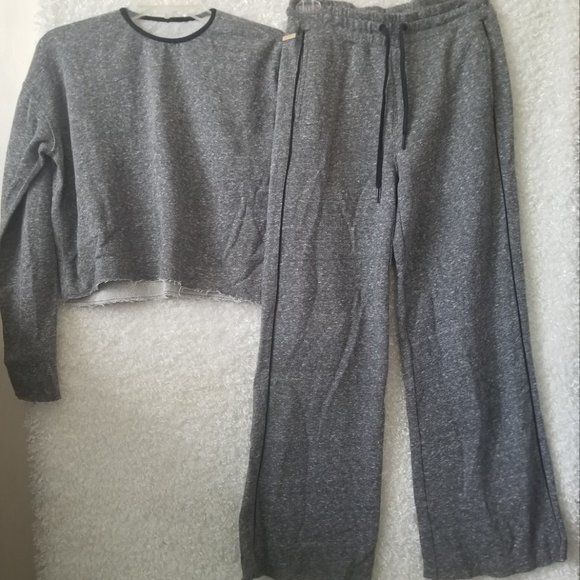 Alala Pants - Alala Raw Hem Wide Leg Sweatpants Set Size XS